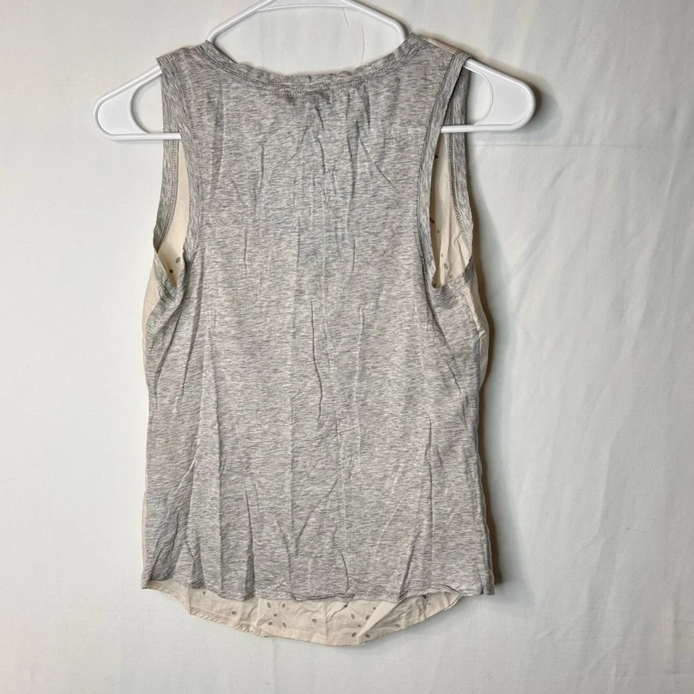 J.Crew Cream Gray Gold Studded Sleeveless Top 100% Cotton Tank Top Size XS
